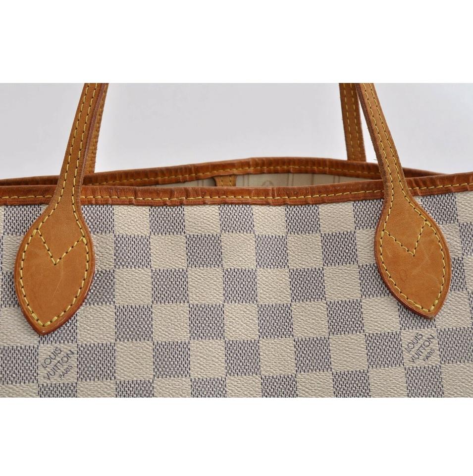 Louis Vuitton Neverfull Bag Gm White Damier Azur Canvas Tote