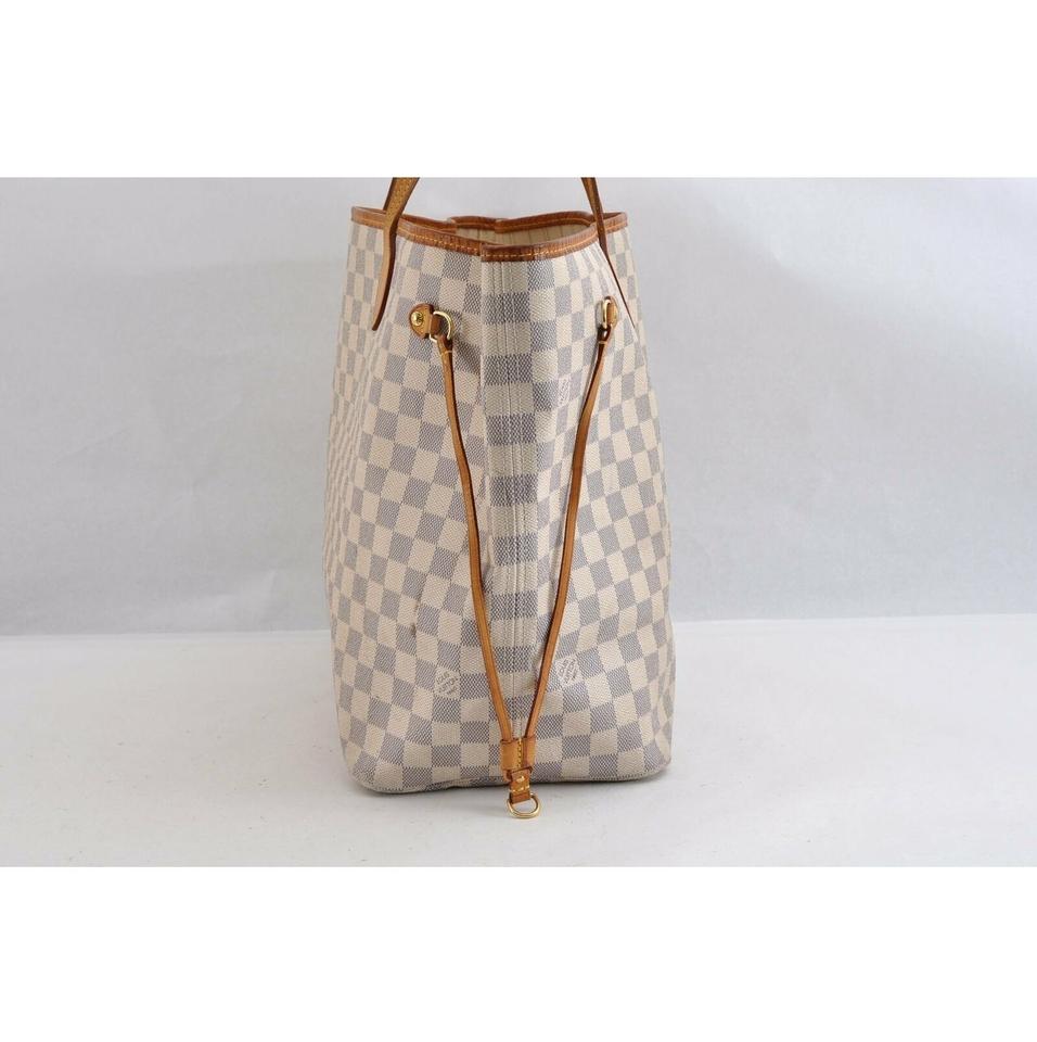 Louis Vuitton Neverfull Bag Gm White Damier Azur Canvas Tote