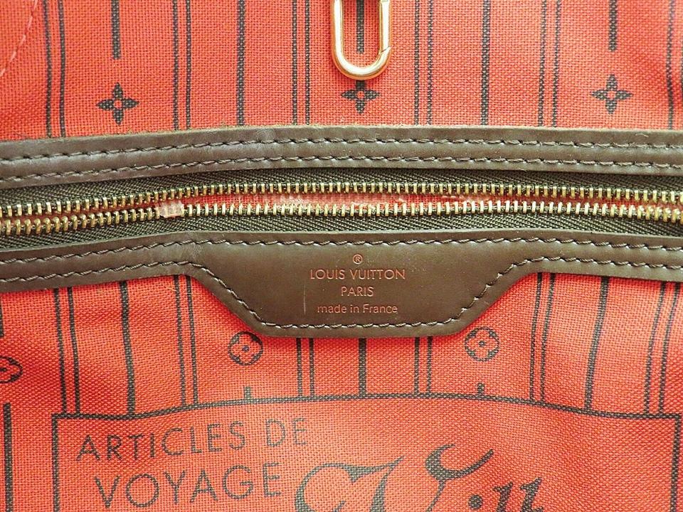 Louis Vuitton Neverfull Bag Mm Damier Ebene Brown Canvas Tote