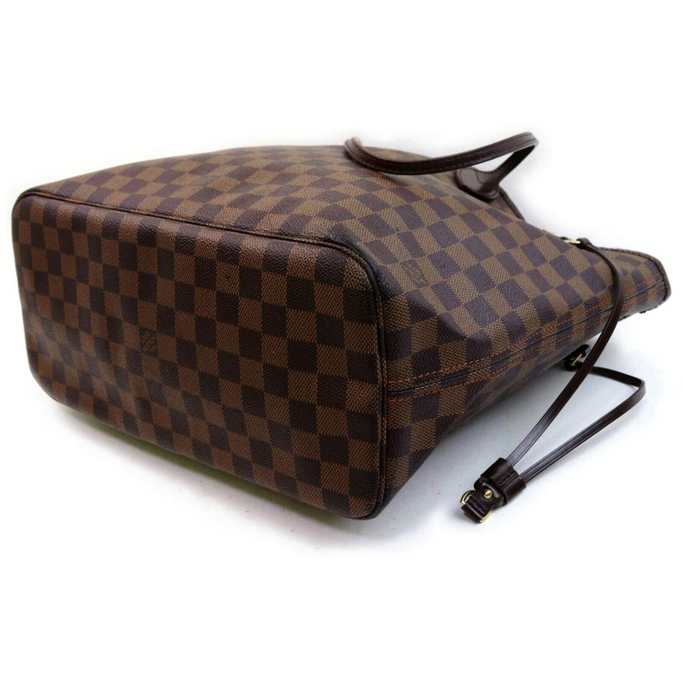 Louis Vuitton Neverfull Bag Mm Damier Ebene Brown Canvas Tote