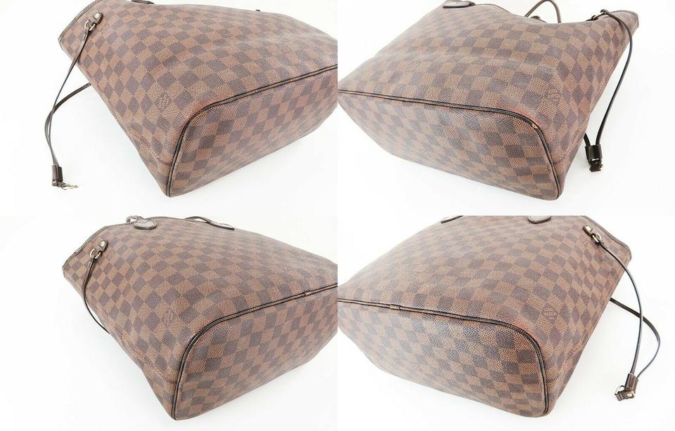 Louis Vuitton Neverfull Bag Mm Damier Ebene Brown Canvas Tote