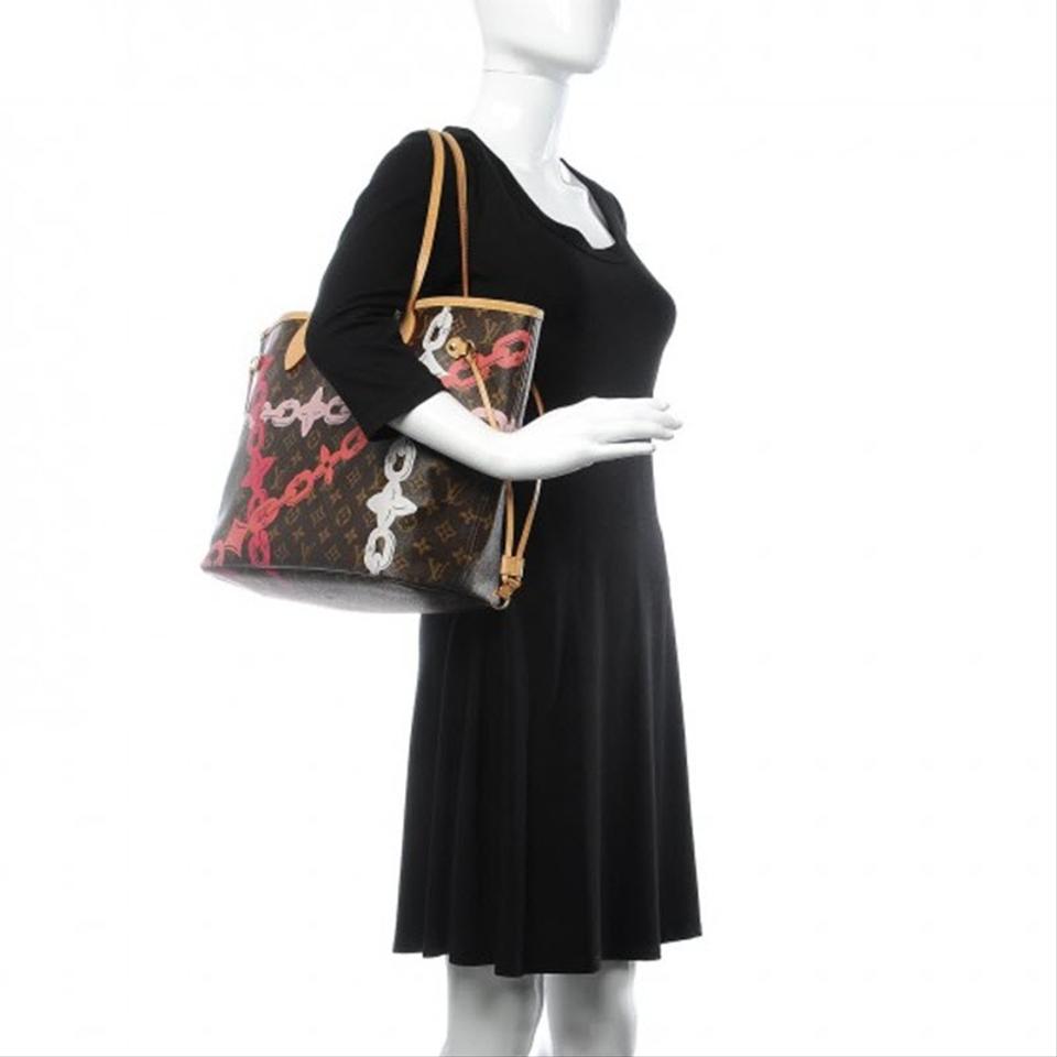 Louis Vuitton Neverfull Bay Mm Rose Ballerine Poppy Brown Monogram Canvas Tote