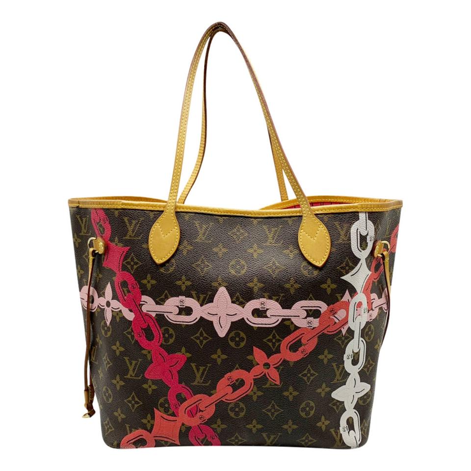 Louis Vuitton Neverfull Bay Mm Rose Ballerine Poppy Brown Monogram Canvas Tote