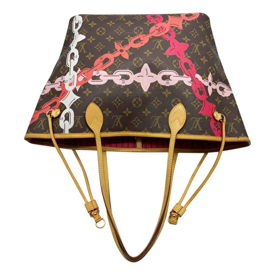 Louis Vuitton Neverfull Bay Mm Rose Ballerine Poppy Brown Monogram Canvas Tote