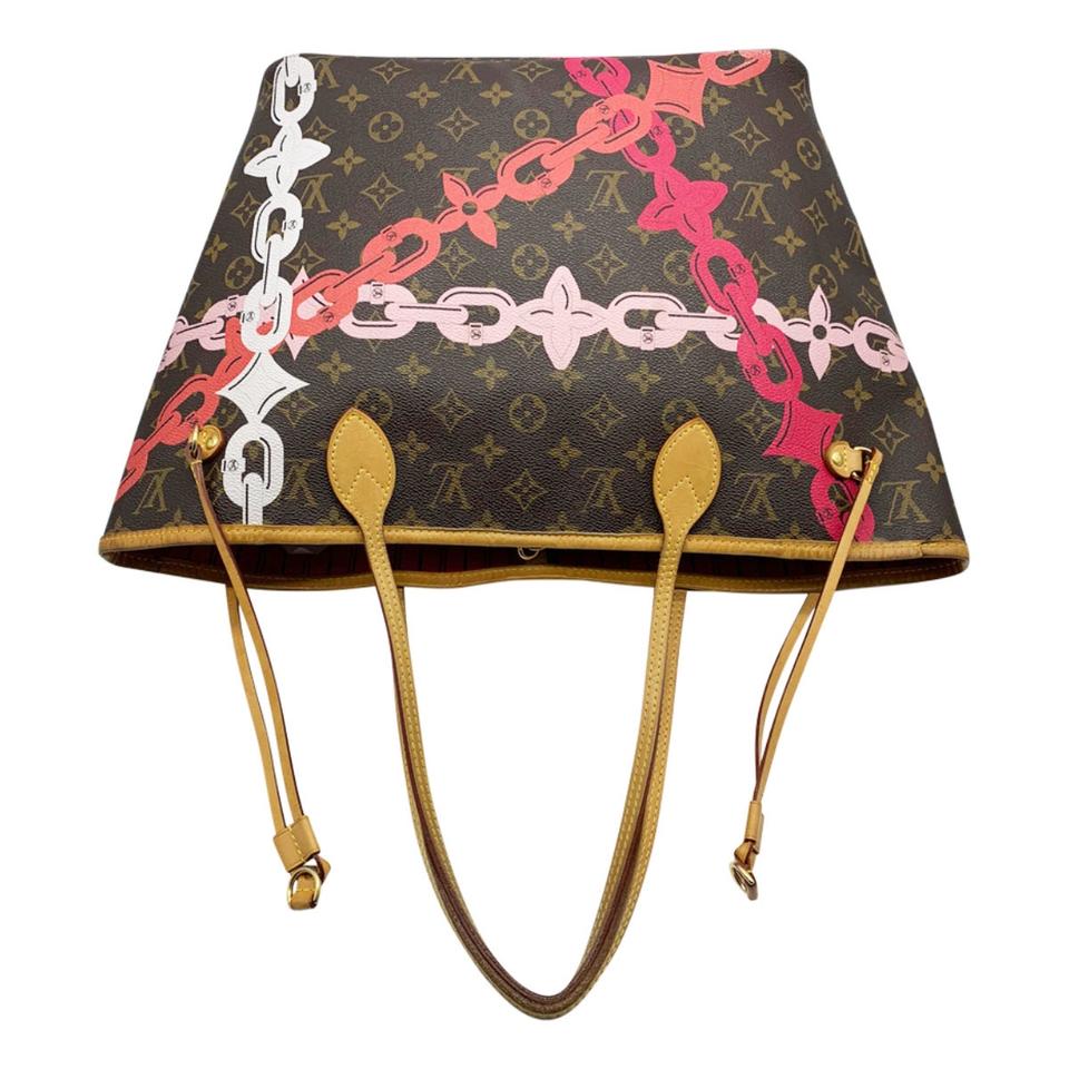 Louis Vuitton Neverfull Bay Mm Rose Ballerine Poppy Brown Monogram Canvas Tote