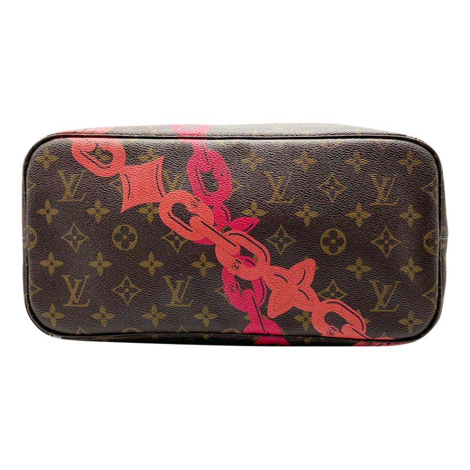 Louis Vuitton Neverfull Bay Mm Rose Ballerine Poppy Brown Monogram Canvas Tote
