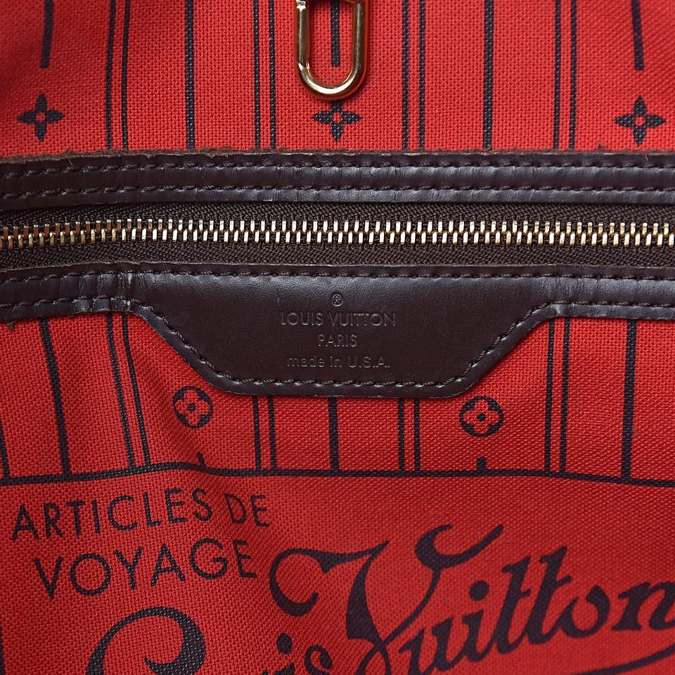 Louis Vuitton Damier Ebene Canvas Neverfull Pochette Zippered