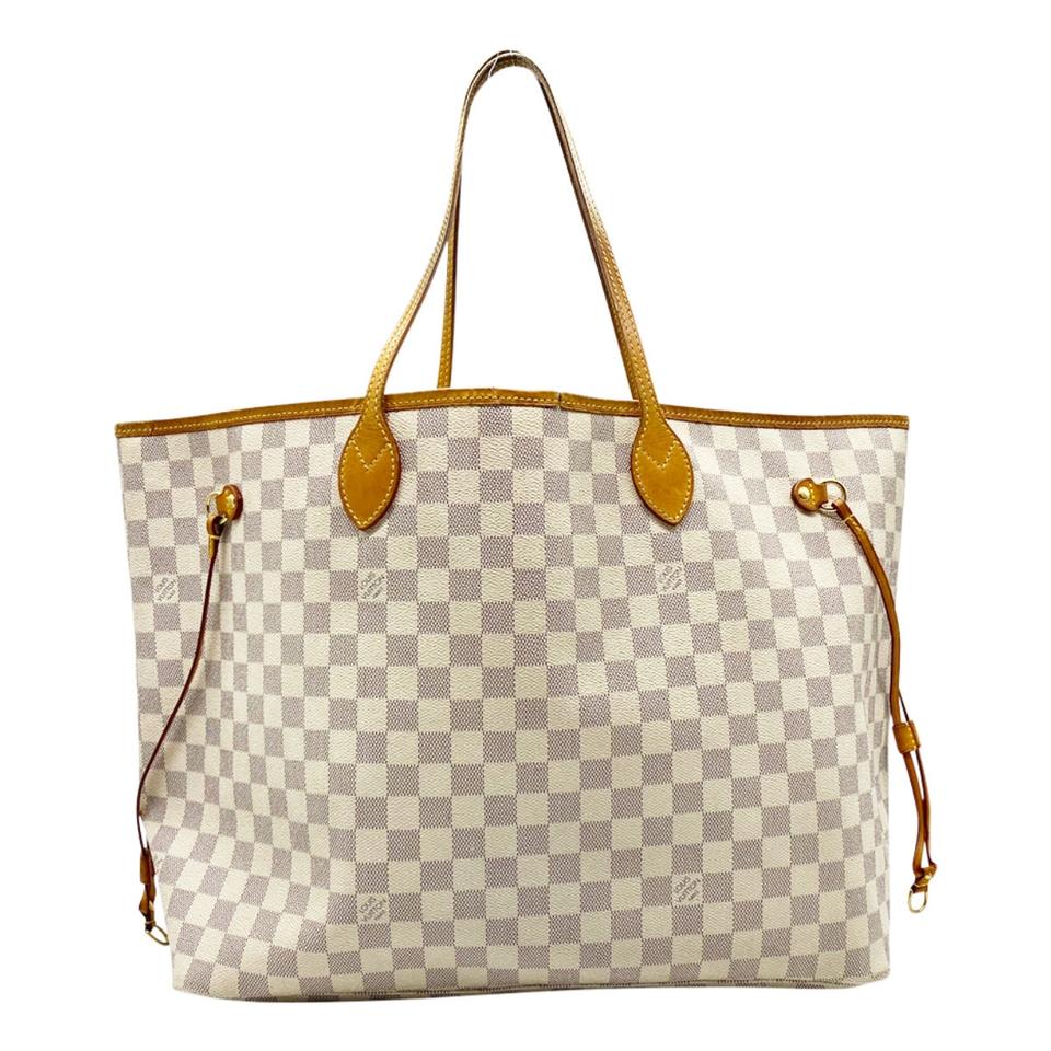 Louis Vuitton Beige & White Canvas Tote Bag. Very Good Condition., Lot  #58605