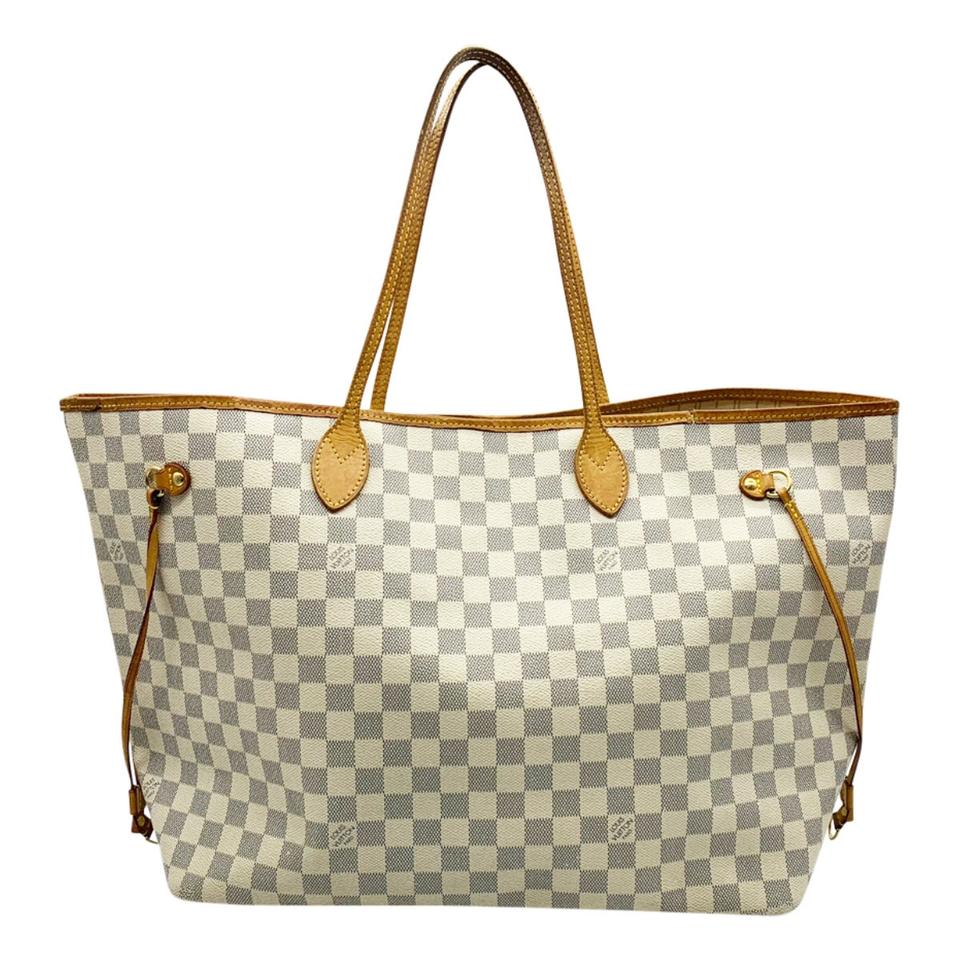 Louis Vuitton Neverfull Gm White Damier Azur Canvas Tote