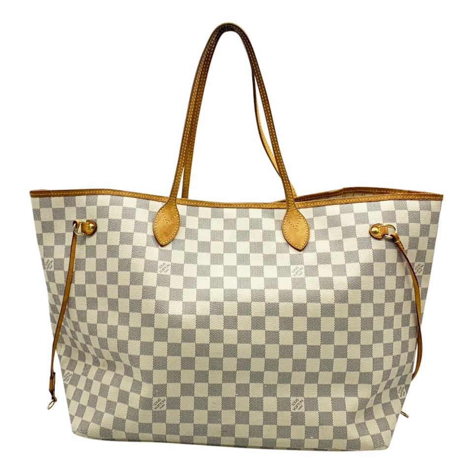 Louis Vuitton Neverfull Gm White Damier Azur Canvas Tote