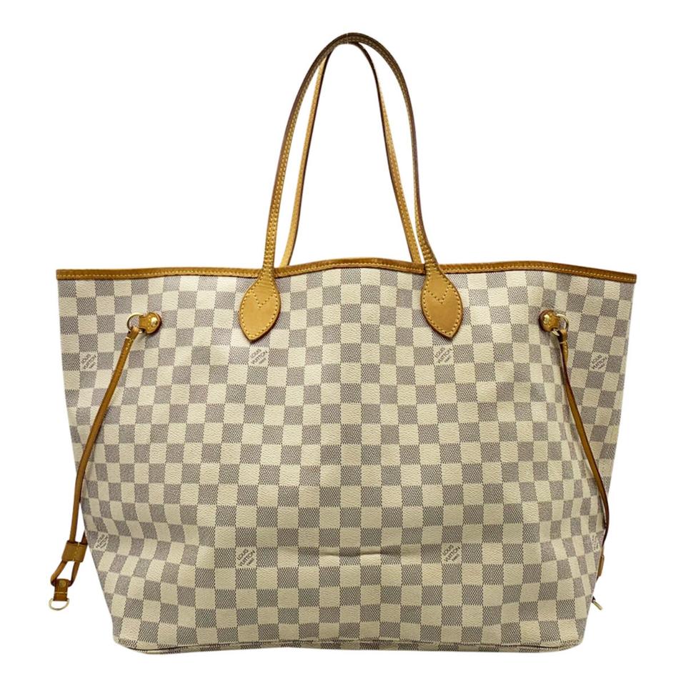 Louis Vuitton Neverfull Gm White Damier Azur Canvas Tote