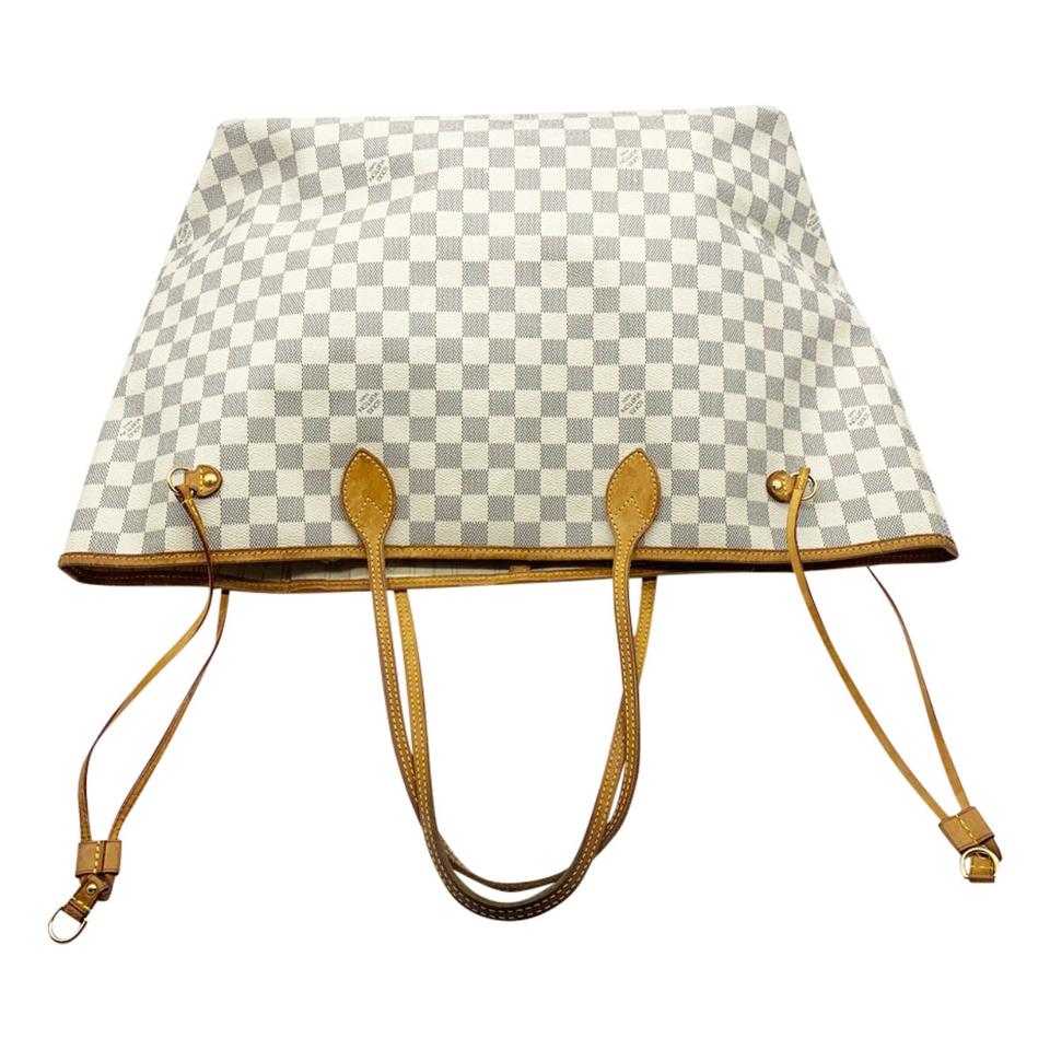 Louis Vuitton Neverfull Gm White Damier Azur Canvas Tote