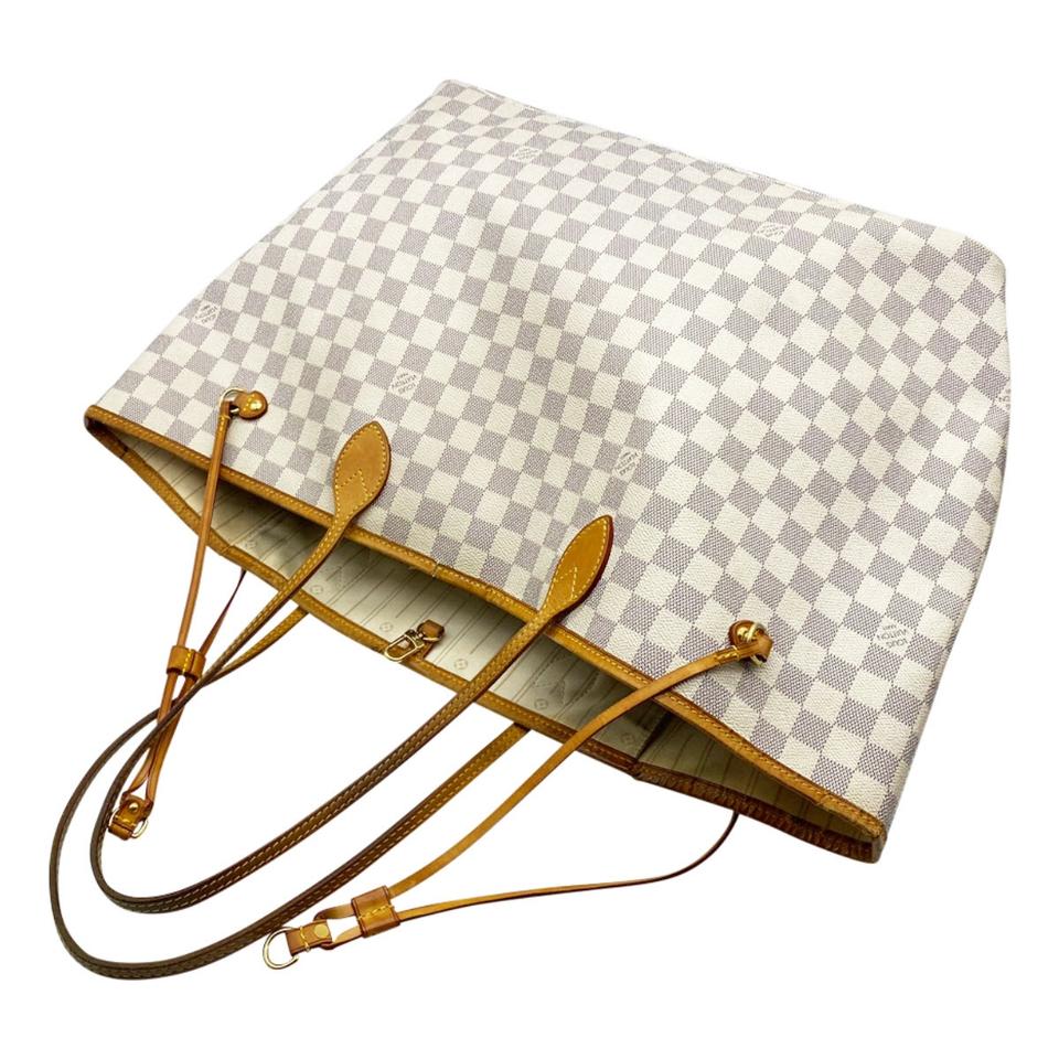 Louis Vuitton Neverfull Gm White Damier Azur Canvas Tote