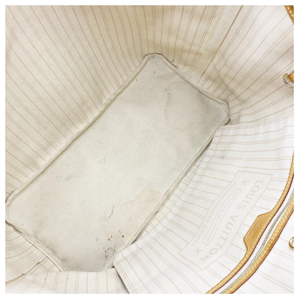 Louis Vuitton Neverfull Gm White Damier Azur Canvas Tote