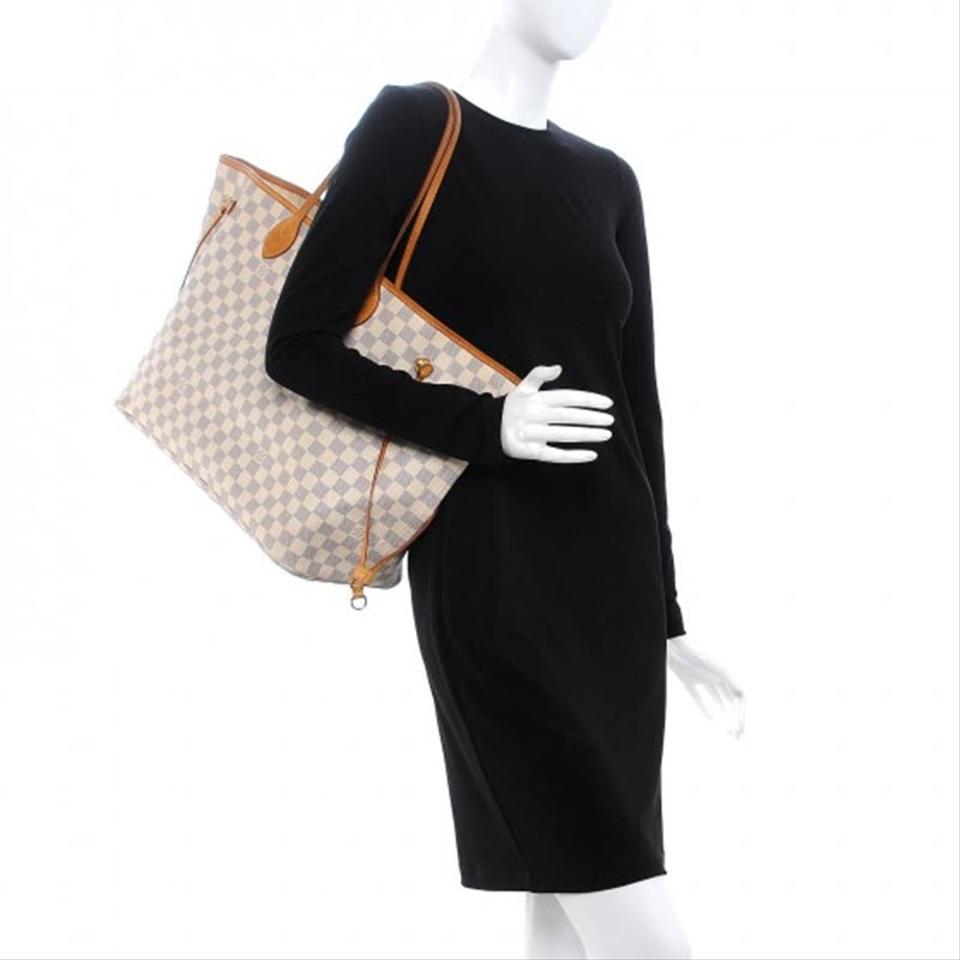 Louis Vuitton Neverfull Gm White Damier Azur Canvas Tote
