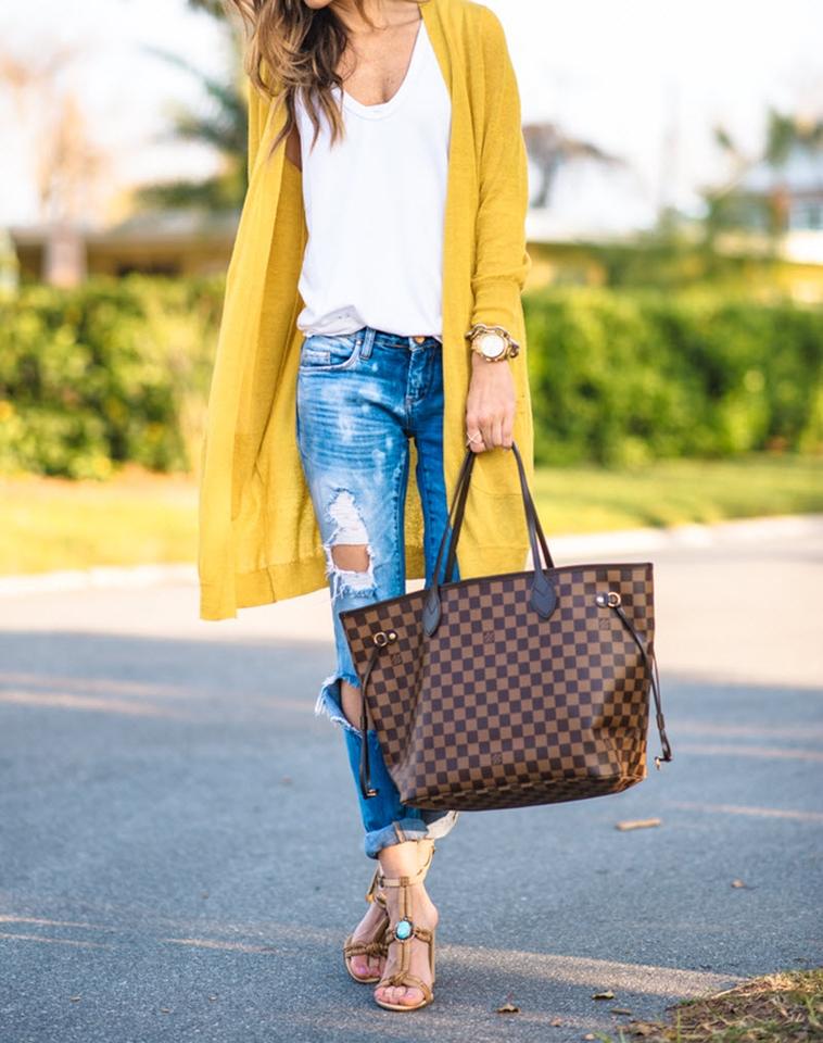 Louis Vuitton Neverfull Mm Brown Damier Ebene Canvas Tote