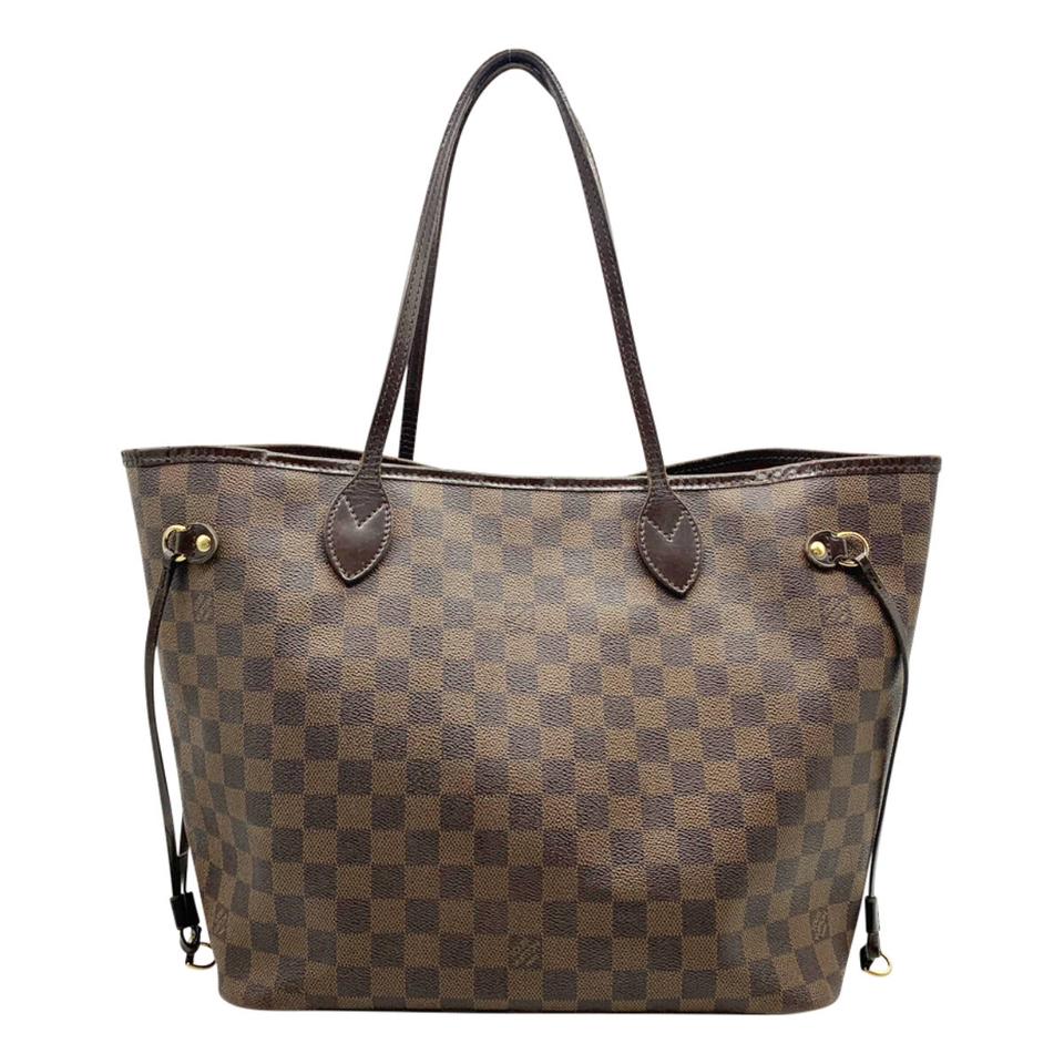 Louis Vuitton -Coated Canvas Damier Ebene mm Neverfull - Brown Tote