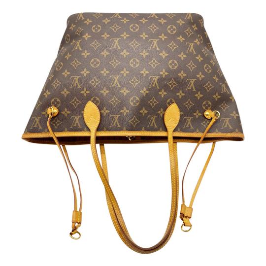 Louis Vuitton Neverfull Mm Cerise with Pouch Brown Monogram Canvas Tote