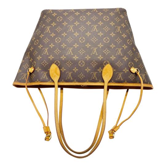 Louis Vuitton Neverfull Mm Cerise with Pouch Brown Monogram Canvas Tote