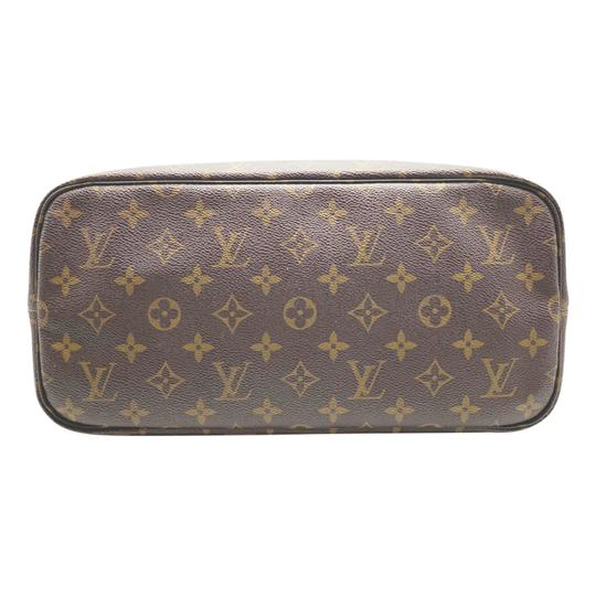 Louis Vuitton Neverfull Mm Cerise with Pouch Brown Monogram Canvas Tote