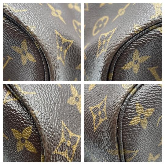 Louis Vuitton Neverfull Mm Cerise with Pouch Brown Monogram Canvas Tote