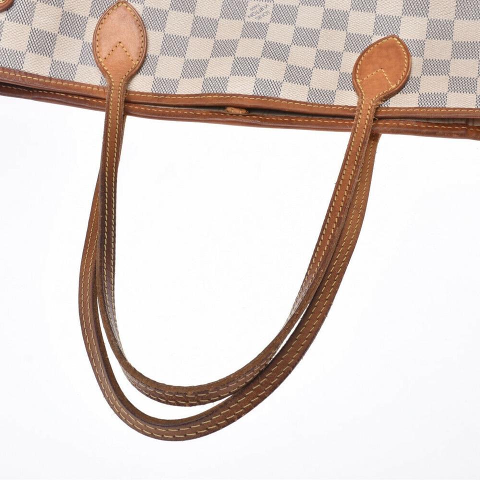 Louis Vuitton Neverfull Mm Damier Azul White Canvas Tote
