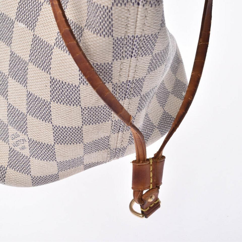 Louis Vuitton Neverfull Mm Damier Azul White Canvas Tote