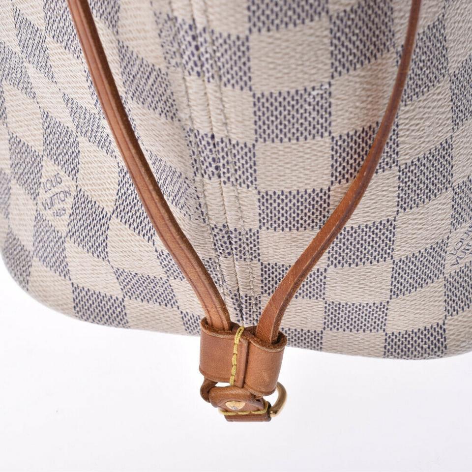 Louis Vuitton Neverfull Mm Damier Azul White Canvas Tote