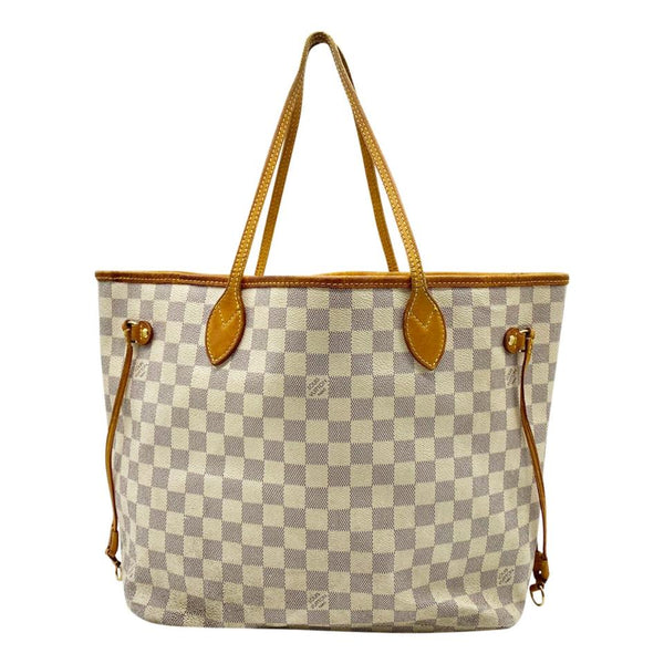 Louis Vuitton Neverfull Mm Damier Azul White Canvas Tote - MyDesignerly