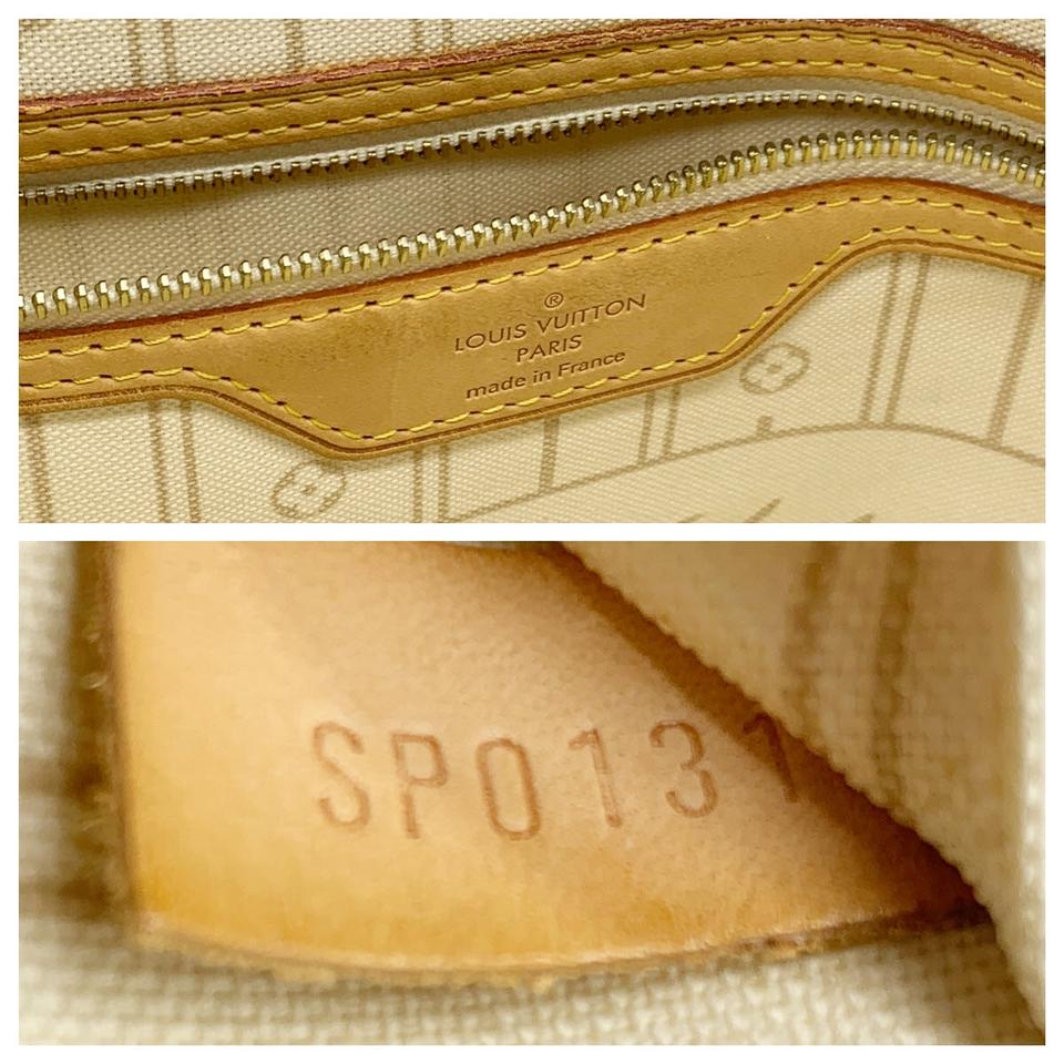 Louis Vuitton Neverfull Mm White Damier Azur Canvas Tote