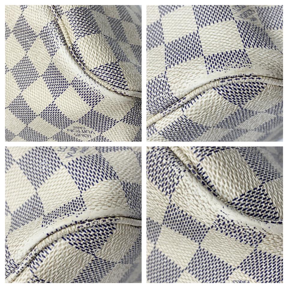 Louis Vuitton Neverfull Mm White Damier Azur Canvas Tote