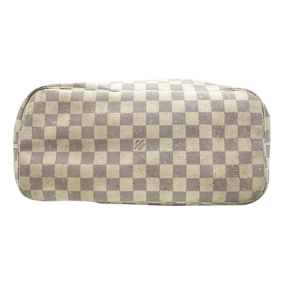 Louis Vuitton Neverfull Mm White Damier Azur Canvas Tote