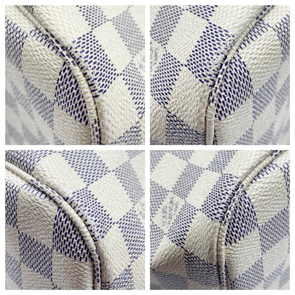 Louis Vuitton Neverfull Mm White Damier Azur Canvas Tote