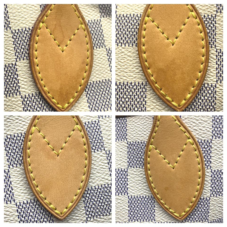 Louis Vuitton Neverfull Mm White Damier Azur Canvas Tote