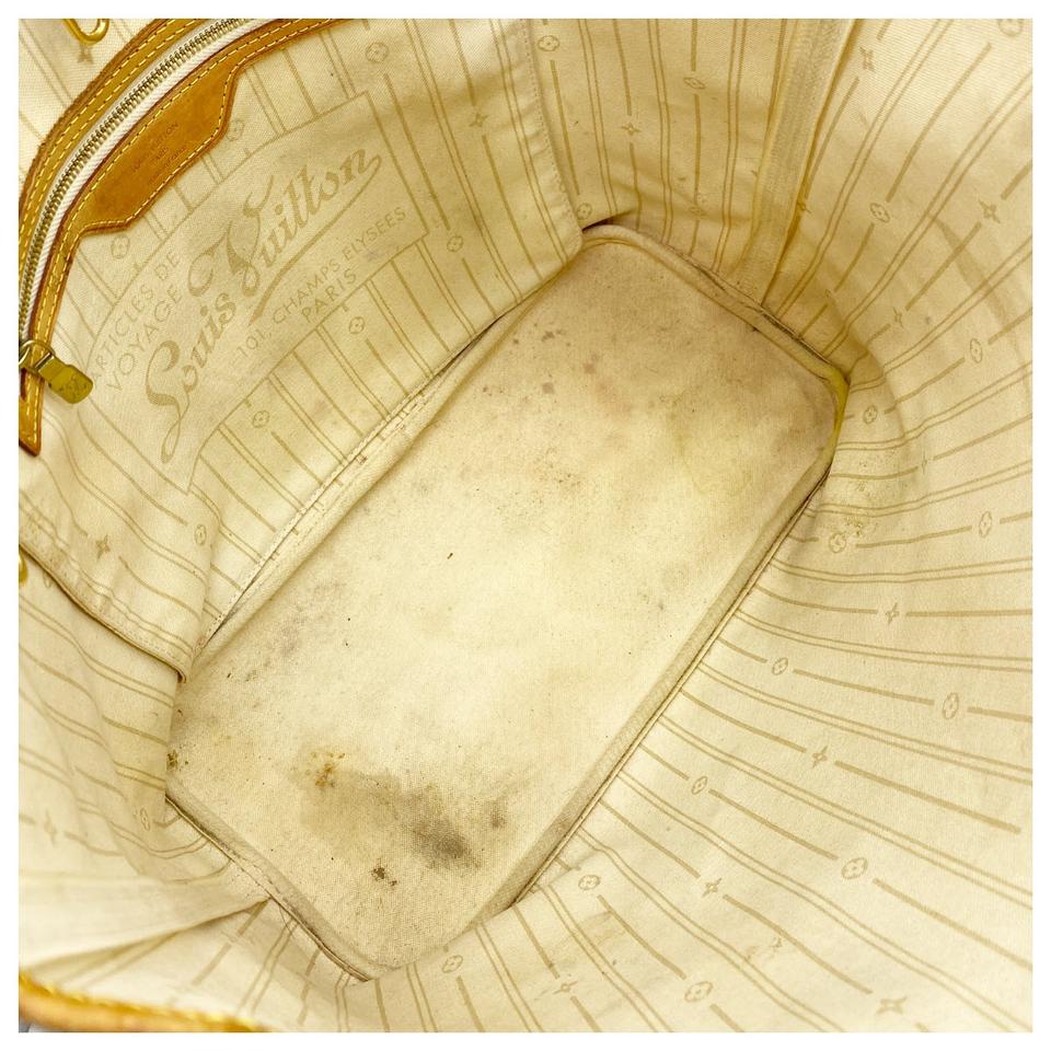 Louis Vuitton Neverfull Mm White Damier Azur Canvas Tote