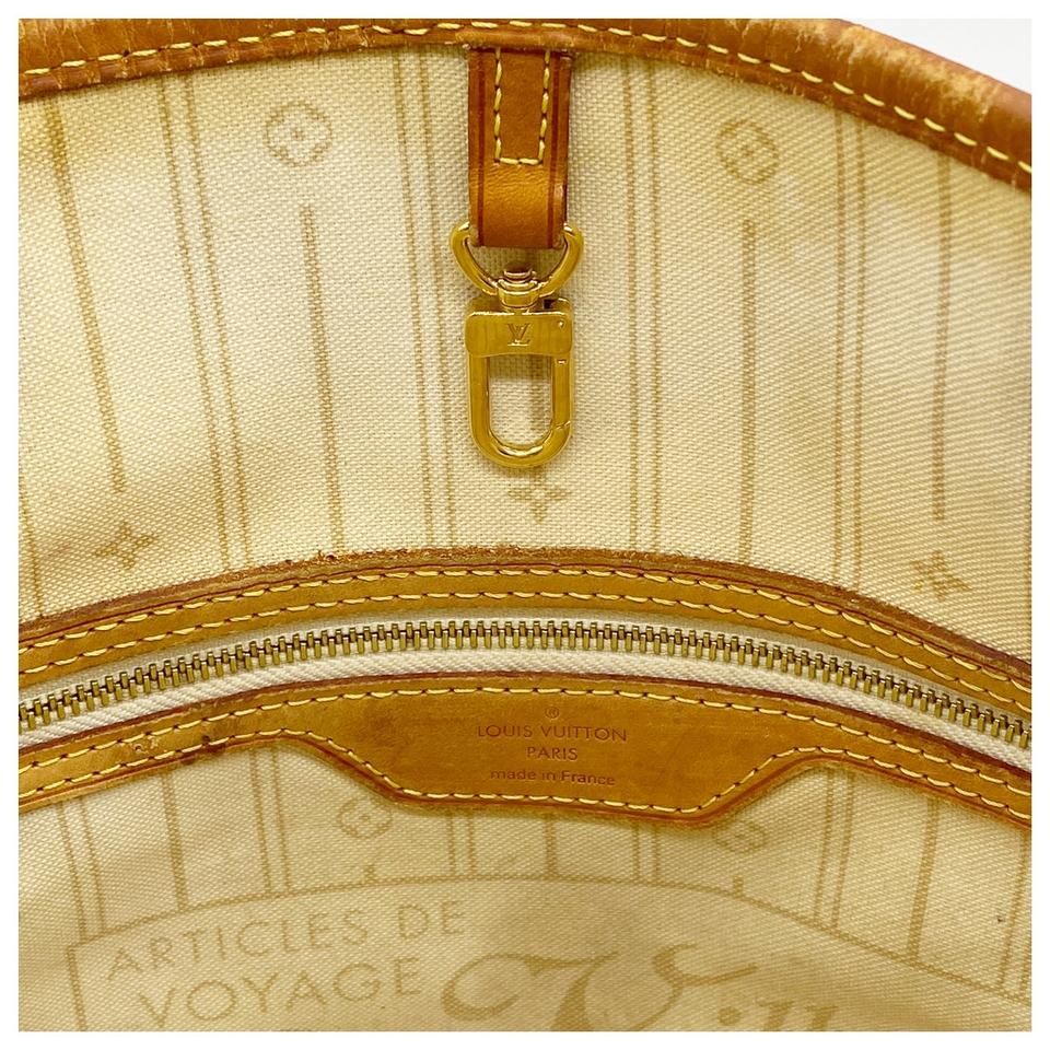 Louis Vuitton Neverfull Mm White Damier Azur Canvas Tote