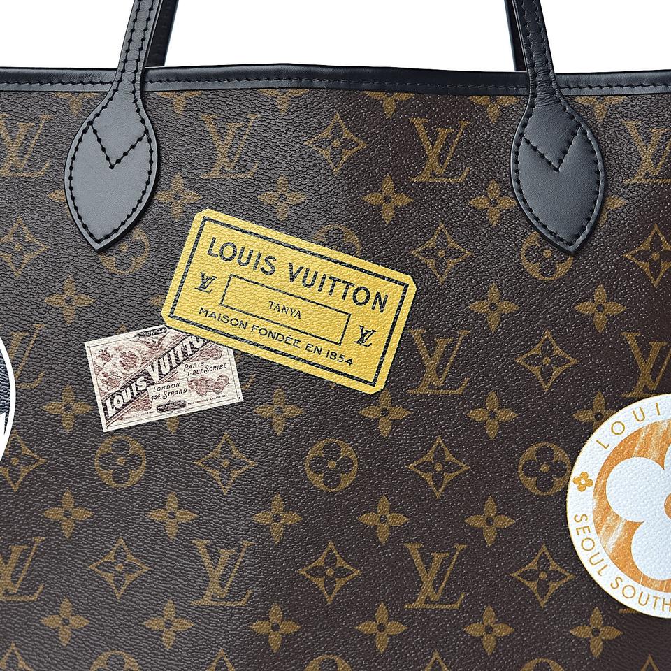 Louis Vuitton Neverfull Monogram World Tour Mm Brown Canvas Tote