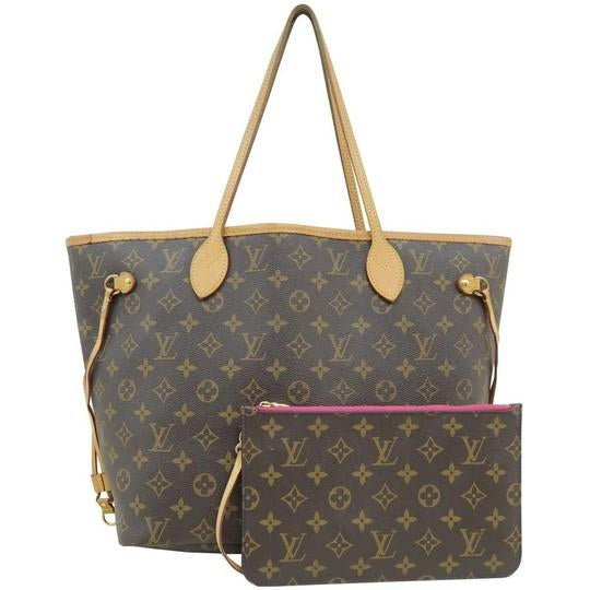 Louis Vuitton Neverfull Neo Mm Pivoine with Pouch Brown Monogram Canvas Shoulder Bag