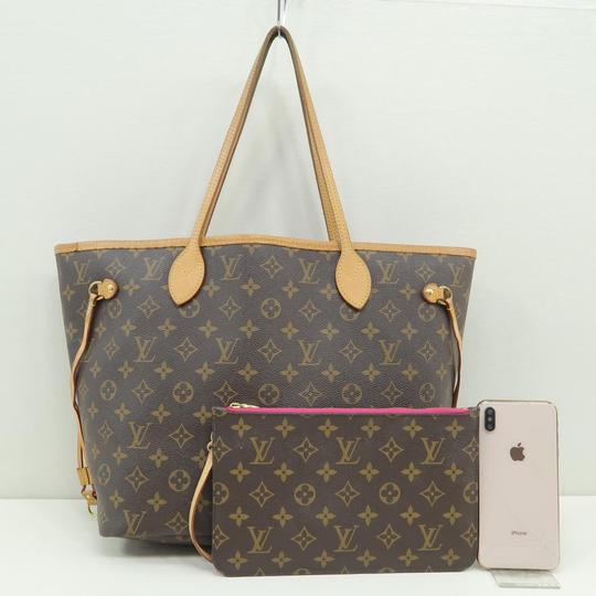 Louis Vuitton Neverfull Neo Mm Pivoine with Pouch Brown Monogram Canvas Shoulder Bag