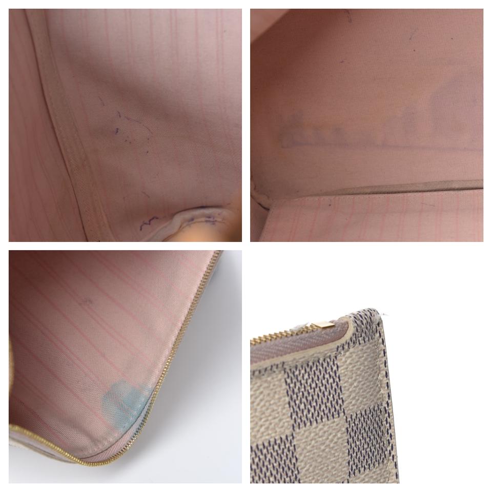 Louis Vuitton Neverfull Neo Mm Rose Ballerine White Damier Azur Canvas Tote