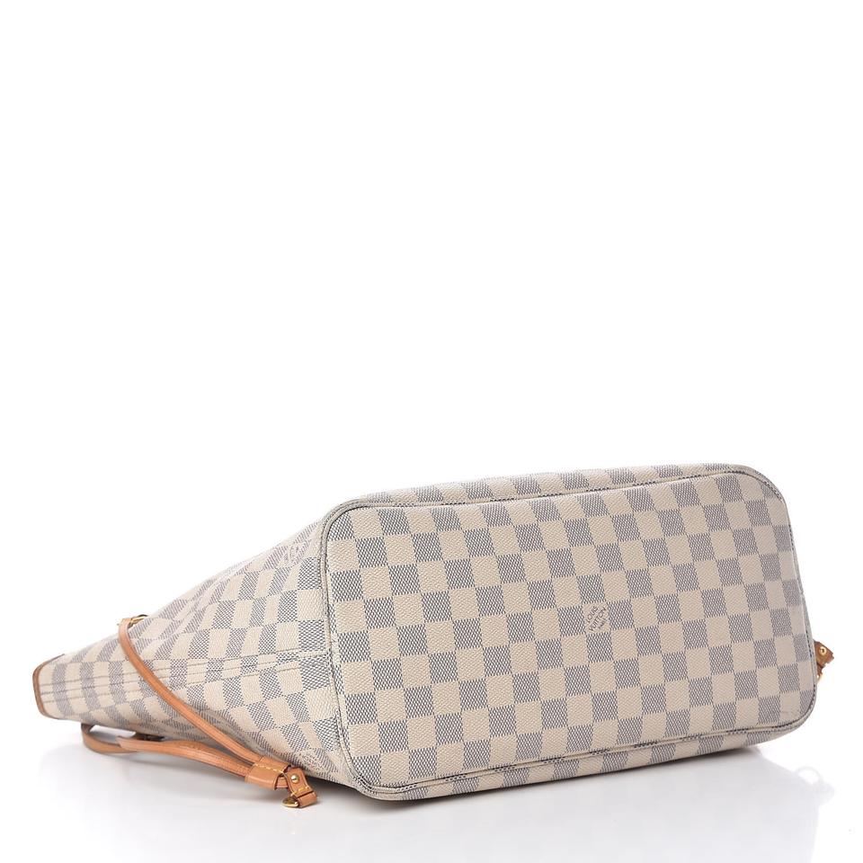 Louis Vuitton Neverfull Neo Mm Rose Ballerine White Damier Azur Canvas Tote