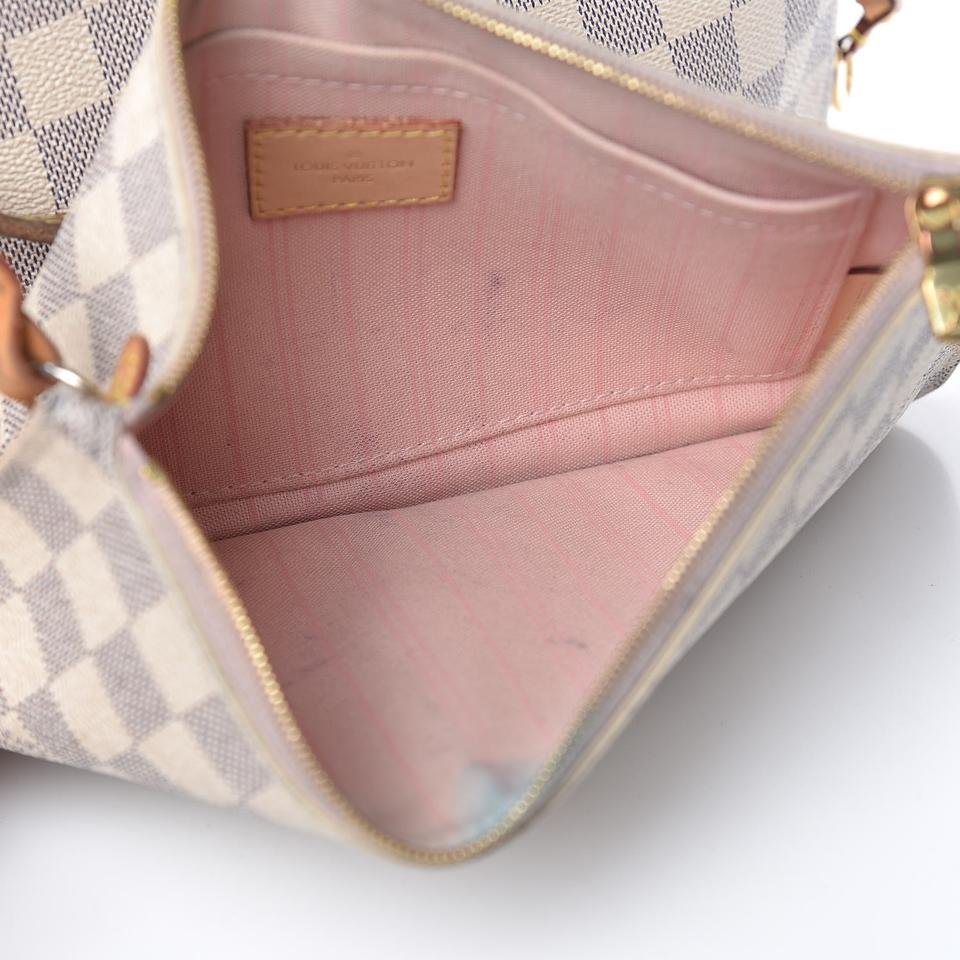 Louis Vuitton Neverfull Neo Mm Rose Ballerine White Damier Azur Canvas Tote