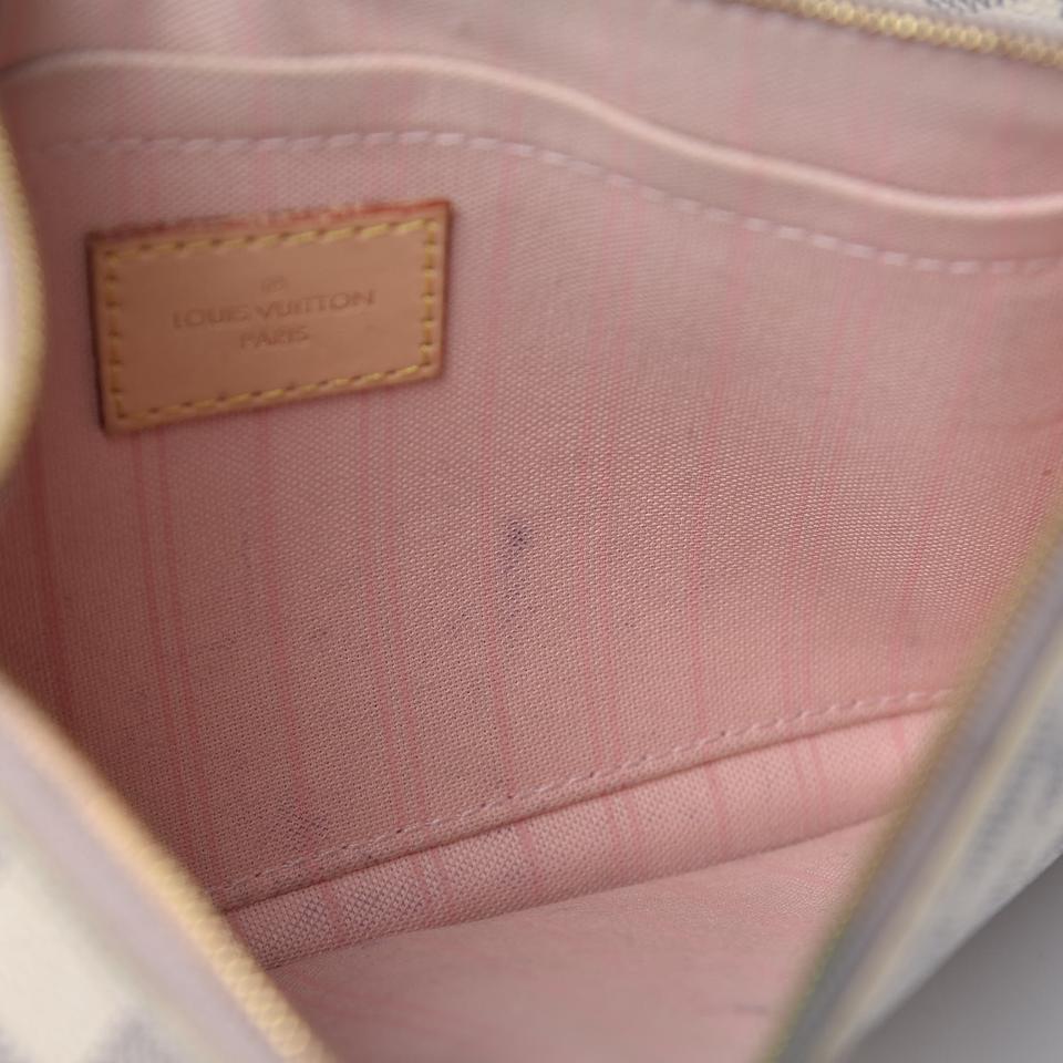 Louis Vuitton Neverfull Neo Mm Rose Ballerine White Damier Azur Canvas Tote