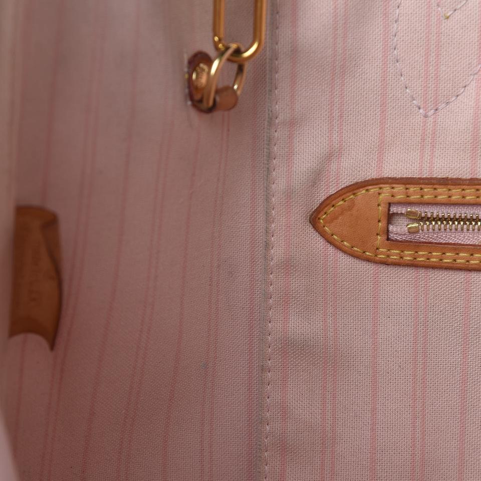 Louis Vuitton Neverfull Neo Mm Rose Ballerine White Damier Azur Canvas Tote