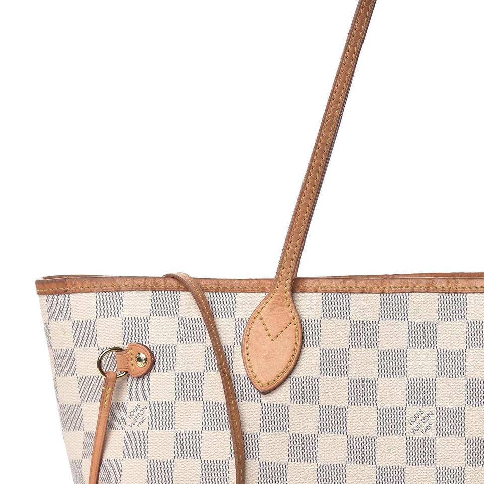 Louis Vuitton Neverfull Neo Mm Rose Ballerine White Damier Azur Canvas Tote