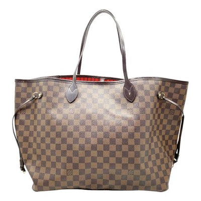 Louis Vuitton Neverfull Gm with Pouch Brown Damier Ebene Canvas Tote