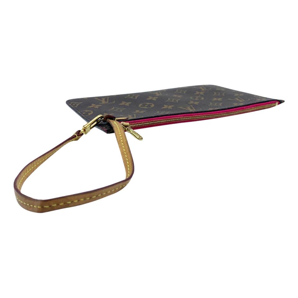 Louis Vuitton Neverfull Pochette Mm Gm Pivoine Brown Monogram Canvas Clutch