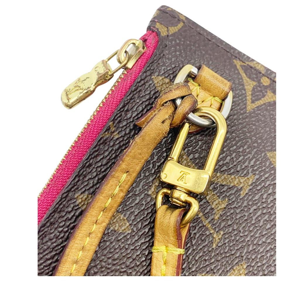 Louis Vuitton Neverfull Pochette Mm Gm Pivoine Brown Monogram Canvas Clutch