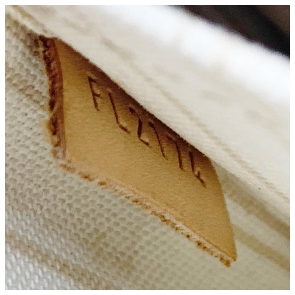 Louis Vuitton Neverfull Pochette Mm Gm White Damier Azur Canvas Wristlet