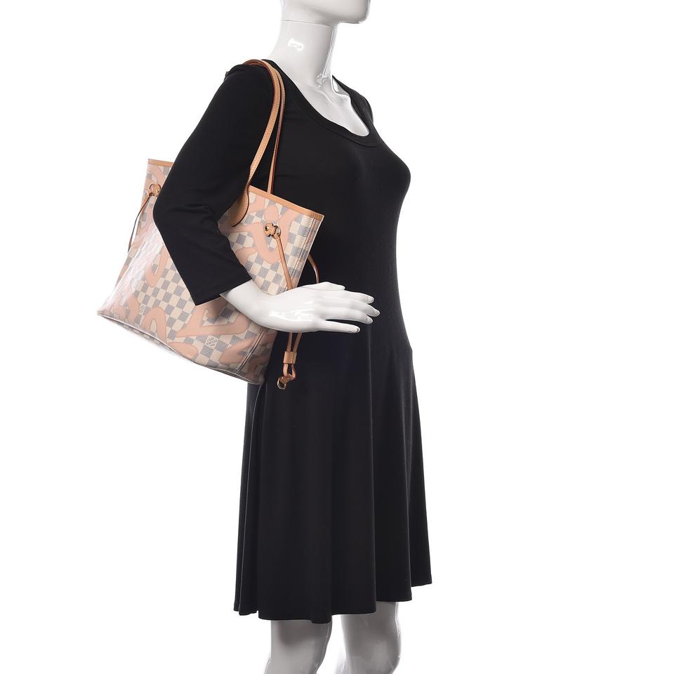 Louis Vuitton Neverfull Tahitienne Mm White Damier Azur Canvas Tote